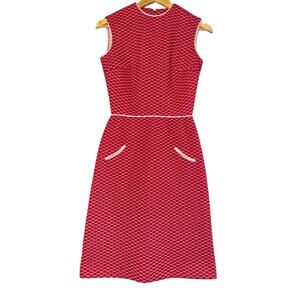 Vintage Bleeker Street Textured Dress Womens Small Union Made USA Valentines 70s